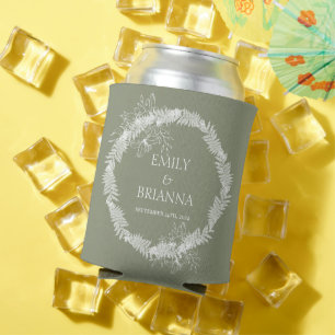 Minimalistisch Boho Sage Green Hochzeit Dosenkühler