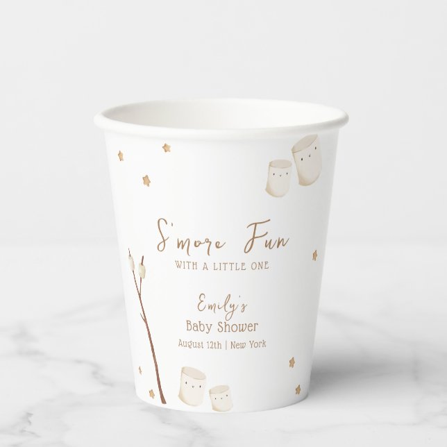 Minimalistisch Boho S'more Fun Stars Kinderdusche Pappbecher (Vorderseite)
