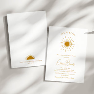 Minimalistisch Boho Sunshine`Baby Dusche Es ist ei Einladung
