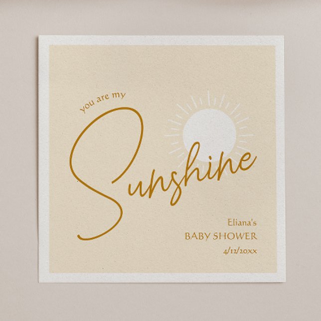 Minimalistisch Boho Sunshine Baby Dusche Napkins Serviette (Von Creator hochgeladen)