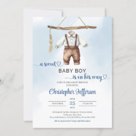 Minimalistisch Boho Sweet Baby Boy Kleidung Babydu Einladung