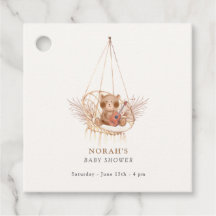 Minimalistisch Boho Teddy Bear Pampas Babydusche