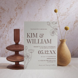 Minimalistisch Boho Terracotta Wedding Einladung