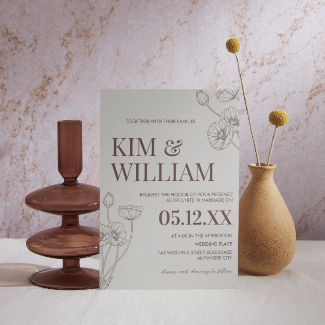 Minimalistisch Boho Terracotta Wedding Einladung (Minimalist Terracotta Wedding Invitation)