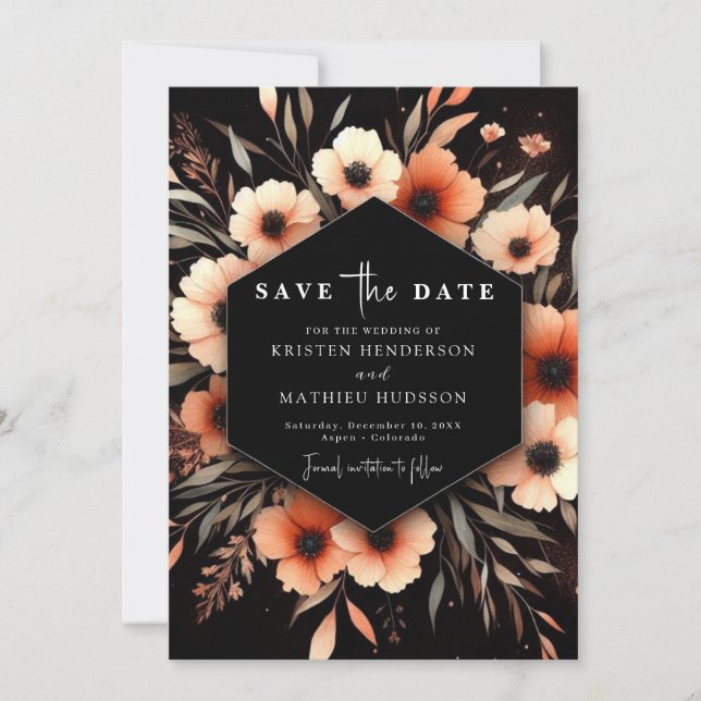 Minimalistisch Boho Terracotta Wedding Save The Date (Vorderseite)