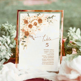Minimalistisch Boho Terracotta Wedding Tischnummer