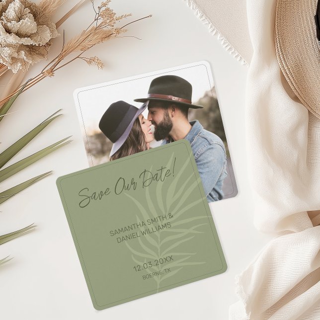 Minimalistisch Boho Wedding Foto Save The Date (Boho Save the Date Cards)