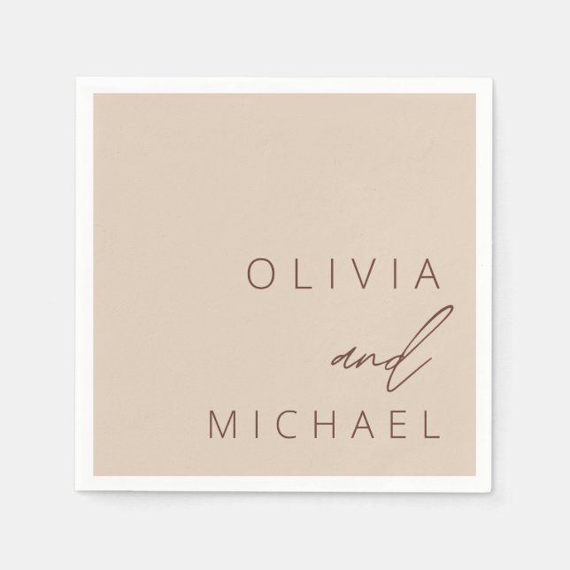 Minimalistisch Boho Wedding Typografy Elegant Serviette (Vorderseite)