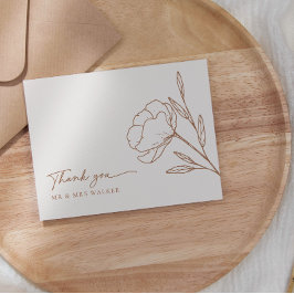 Minimalistisch Boho Wedding Vielen Dank Card Flat  Dankeskarte