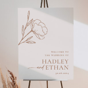 Minimalistisch Boho Wedding Welcome Sign Poster Bl