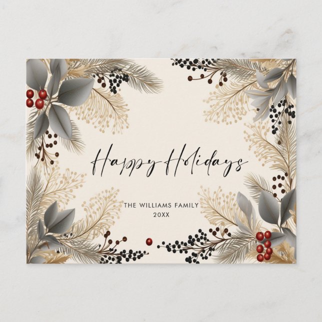 Minimalistisch Boho Weihnachtsfeiertag Postkarte (Vorderseite)