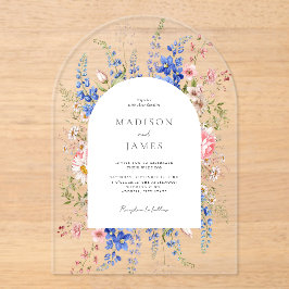 Minimalistisch Boho Wildblume Floral Wedding Acryleinladungen