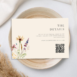 Minimalistisch Boho Wildblume Floral Wedding Begleitkarte