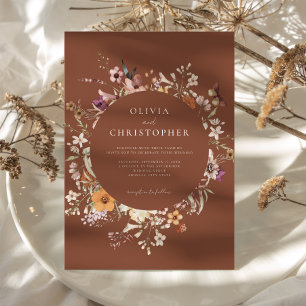 Minimalistisch Boho Wildblume Floral Wedding Einladung
