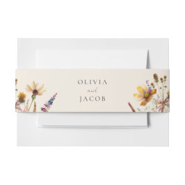 Minimalistisch Boho Wildblume Floral Wedding Einladungsbanderole