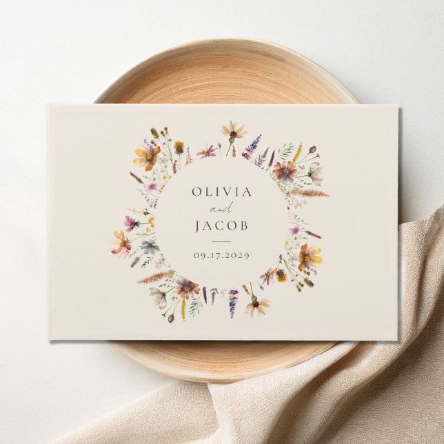 Minimalistisch Boho Wildblume Floral Wedding Gästebuch (Von Creator hochgeladen)