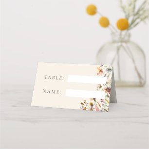Minimalistisch Boho Wildblume Floral Wedding Platzkarte