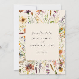 Minimalistisch Boho Wildblume Floral Wedding Save The Date