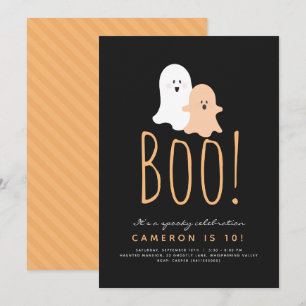Minimalistisch Boo Niedlich Ghost Halloween Einlad Einladung