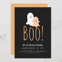 Minimalistisch Boo Niedlich Ghost Halloween Einlad
