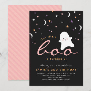 Minimalistisch Boo Niedlich Ghost Halloween Einlad Einladung