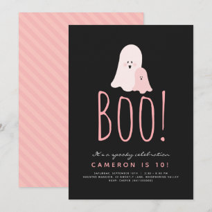 Minimalistisch Boo Niedlich Ghost Halloween Einlad Einladung