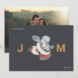 Minimalistisch Botanisch Save the Date mit Foto