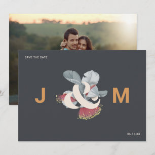 Minimalistisch Botanisch Save the Date mit Foto