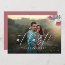 Minimalistisch Botanisch Save the Date mit Foto