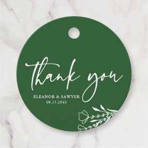 Minimalistisch Bouquet Emerald Green Wedding Viele Geschenkanhänger