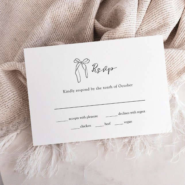 Minimalistisch Bow | Wahl zum Hochzeitsessen RSVP Karte (Von Creator hochgeladen)