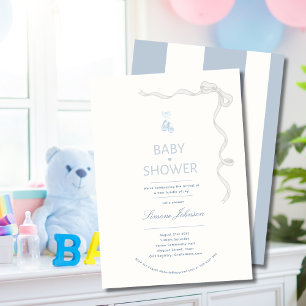 Minimalistisch Boys Baby Shower Einladung Kalligra