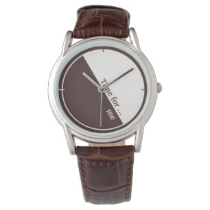 Minimalistisch, braun und weiß, 60°, Text Armbanduhr
