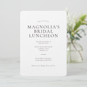 Minimalistisch Bridal Luncheon Luxury Linen Einlad Einladung