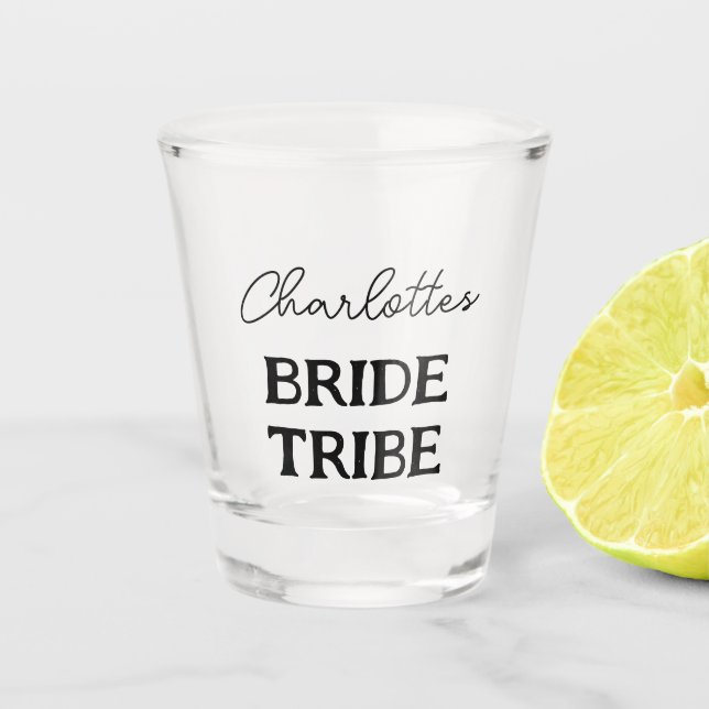Minimalistisch-Bride-Stamm-Junggeselinnen-Abschied Schnapsglas (Vorderseite)
