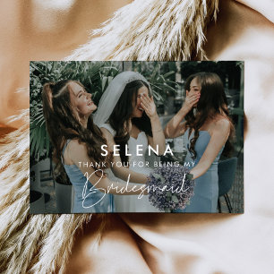 Minimalistisch Bridesmaid Dankeschön-Karte Einladung