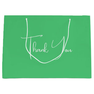 Minimalistisch Bright Emerald Green Vielen Dank Große Geschenktüte