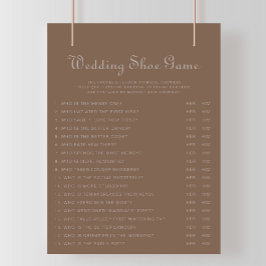 Minimalistisch Brown Abend Boho Wedding Shoe Game