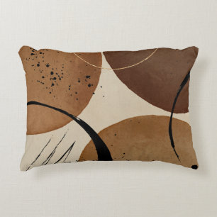 Minimalistisch Brown Abstrakt Dekokissen
