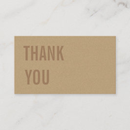 Minimalistisch Brown Kraft Paper Danke & Discount Visitenkarte