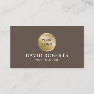Minimalistisch Brown Tan Beruflich Logo hinzufüge Visitenkarte