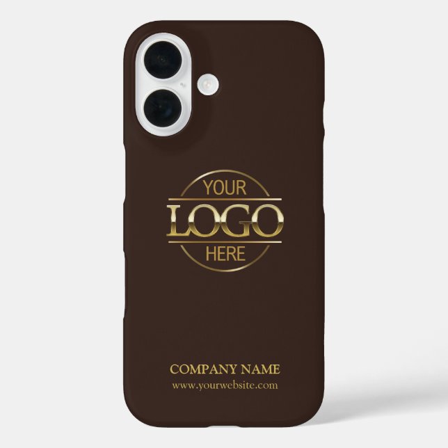 Minimalistisch-Brown-Werbefirma-Logo iPhone 16 Hülle (Rückseite)