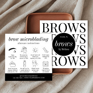 Minimalistisch-Brows-Laminierung Mikroblading Afte Quadratische Visitenkarte