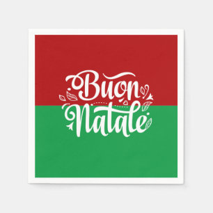 Minimalistisch Buon Natale Italienisch Frohe Weihn Serviette