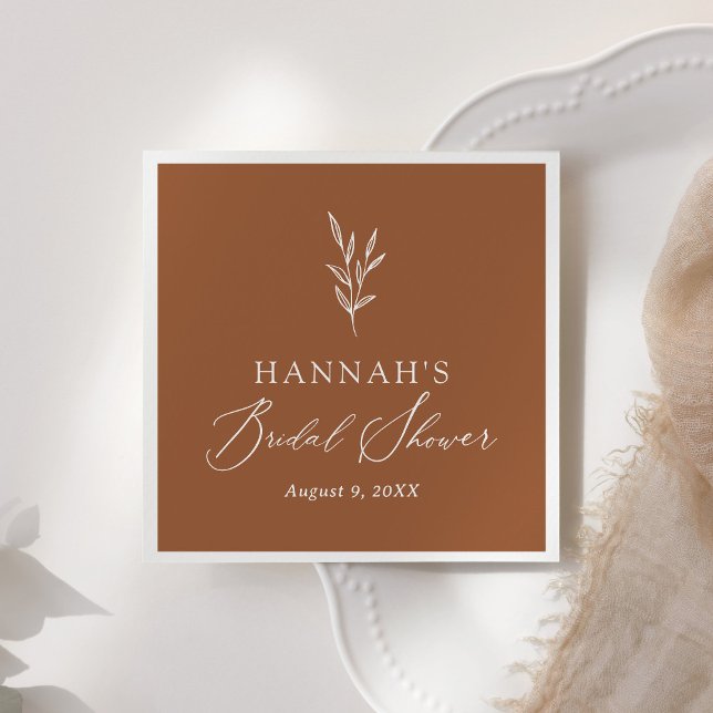 Minimalistisch Burnt Orange Boho Brautparty Serviette (Von Creator hochgeladen)