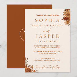 Minimalistisch Burnt Orange Boho Einladung zur Hoc
