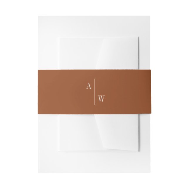 Minimalistisch Burnt Orange Wedding Einladungsbanderole (Vorderseite Beispiel)