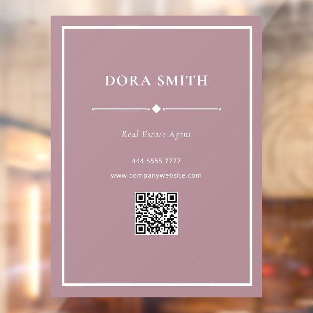 Minimalistisch Business Office White Dusty Rose QR Fensteraufkleber (Blatt 2)