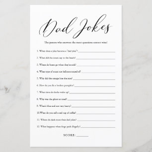 Minimalistisch Calligraphy Vater Jokes Baby Showsp