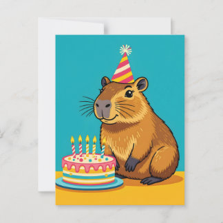 Minimalistisch Capybara Geburtstag Postkarte